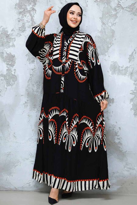 Modest Black Long Sleeve Dress 18238S - NEVA STYLE