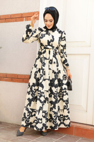 Modest Black Long Sleeve Dress 23143S - 2