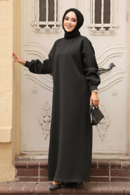 Modest Black Long Sleeve Dress 23641S - 1