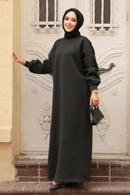 Modest Black Long Sleeve Dress 23641S - NEVA STYLE
