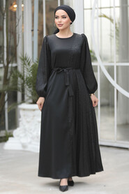 Modest Black Long Sleeve Dress 30381S - 1