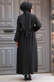 Modest Black Long Sleeve Dress 60931S - 3