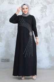 Modest Black Long Sleeve Dress 9345S 