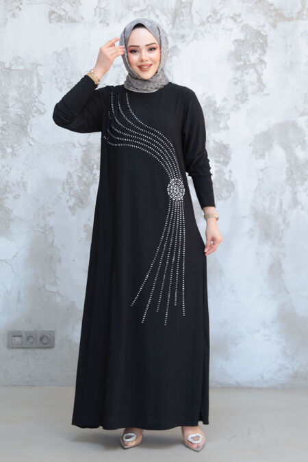 Modest Black Long Sleeve Dress 9345S - NEVA STYLE