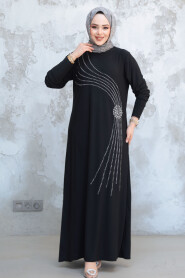 Modest Black Long Sleeve Dress 9345S - 2