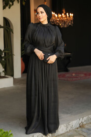 Modest Black Long Sleeve Evening Dress 46221S - 2