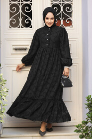 Modest Black Maxi Dress 10013S - 2