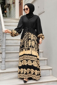 Modest Black Maxi Dress 10237S - 1