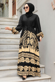 Modest Black Maxi Dress 10237S - 2