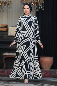 Modest Black Maxi Dress 15720S - 1