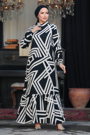 Modest Black Maxi Dress 15720S - 2