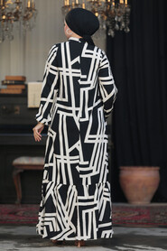 Modest Black Maxi Dress 15720S - 3