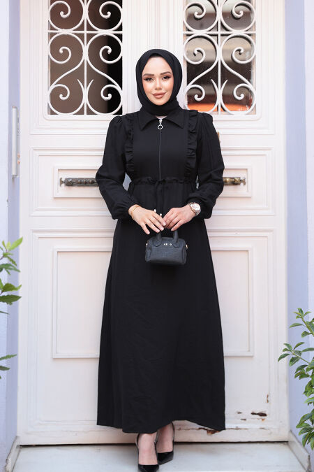 Modest Black Maxi Dress 17021S - NEVA STYLE