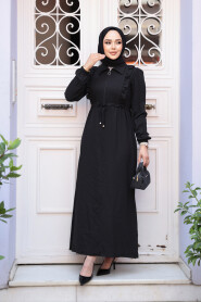 Modest Black Maxi Dress 17021S - 2