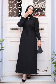 Modest Black Maxi Dress 17021S - 3
