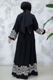 Modest Black Maxi Dress 18237S - 4