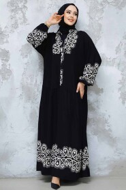 Modest Black Maxi Dress 18237S - 3