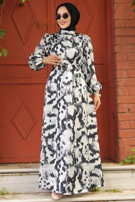 Modest Black Maxi Dress 23423S - NEVA STYLE