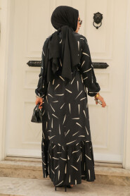 Modest Black Maxi Dress 23431S - 3