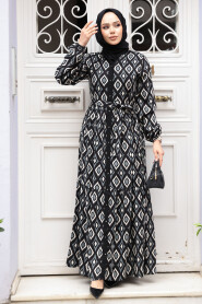 Modest Black Maxi Dress 23924S - 3