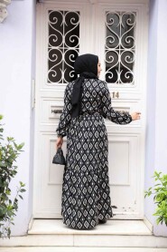 Modest Black Maxi Dress 23924S - 4