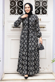 Modest Black Maxi Dress 23924S - 2
