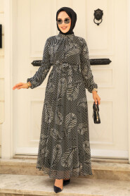 Modest Black Maxi Dress 34465S - 2