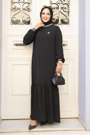 Modest Black Maxi Dress 41121S - 2