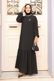 Modest Black Maxi Dress 41121S - 1