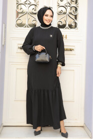 Modest Black Maxi Dress 41121S - 4