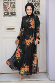 Modest Black Maxi Dress 503501S - 1