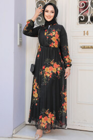Modest Black Maxi Dress 503501S - 4
