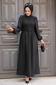 Modest Black Maxi Dress 59861S - 2