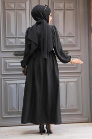 Modest Black Maxi Dress 59861S - 3