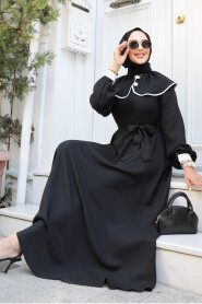 Modest Black Maxi Dress 60881S - 2