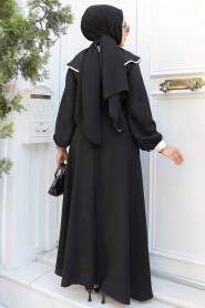 Modest Black Maxi Dress 60881S - 5