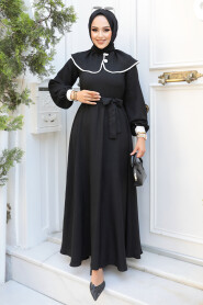 Modest Black Maxi Dress 60881S - 4