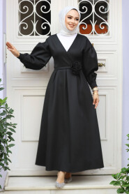 Modest Black Maxi Dress 61471S - 2