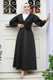 Modest Black Maxi Dress 61471S - 3