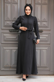 Modest Black Maxi Dress 6621S - 1