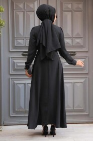 Modest Black Maxi Dress 6621S - 3