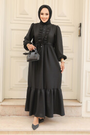 Modest Black Maxi Dress 6731S - 2