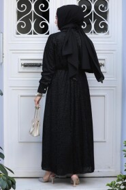 Modest Black Maxi Dress 92691S - 4