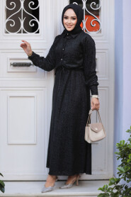 Modest Black Maxi Dress 92691S - 3