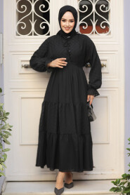 Modest Black Pastel Dress 14232S - 2