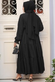 Modest Black Pastel Dress 14232S - 3