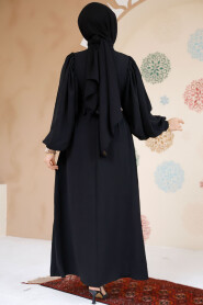 Modest Black Pastel Dress 60140S - 3