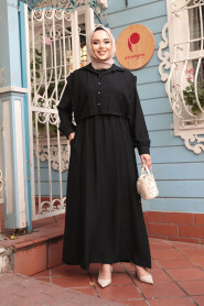 Modest Black Pastel Dress 7253S - 2