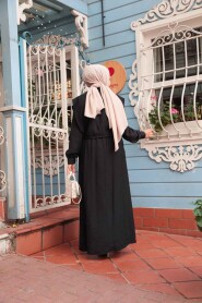 Modest Black Pastel Dress 7253S - 4
