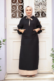 Modest Black Pastel Dress 76612S - 3